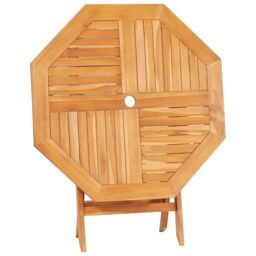 Berkfield Home Folding Garden Table 85x85x76 cm Solid Teak Wood in Brown - Size: 85 x 85 x 76 cm - thumbnail 6
