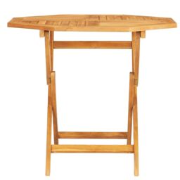 Berkfield Home Folding Garden Table 85x85x76 cm Solid Teak Wood in Brown - Size: 85 x 85 x 76 cm - thumbnail 3