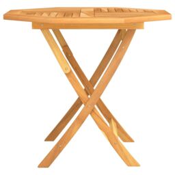 Berkfield Home Folding Garden Table 85x85x76 cm Solid Teak Wood in Brown - Size: 85 x 85 x 76 cm - thumbnail 4