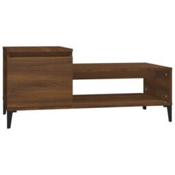 Berkfield Home Decorative Coffee Table Brown Oak 100x50x45 cm Engineered Wood - Size: 100 x 50 x 45 cm - thumbnail 3