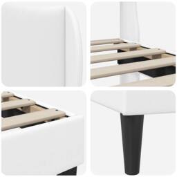 Berkfield Home Bed Frame with Headboard White 180 x 200 cm Faux Leather - thumbnail 7