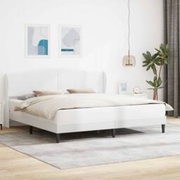 Berkfield Home Bed Frame with Headboard White 180 x 200 cm Faux Leather