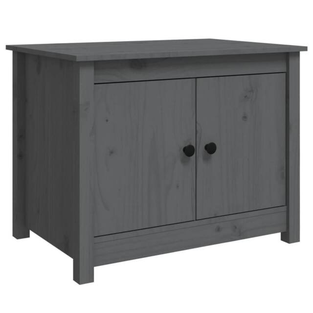 Berkfield Home Coffee Table Grey 71x49x55 cm Solid Wood Pine - Size: 71 x 49 x 55 cm - image 1