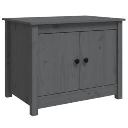 Berkfield Home Coffee Table Grey 71x49x55 cm Solid Wood Pine - Size: 71 x 49 x 55 cm - thumbnail 1
