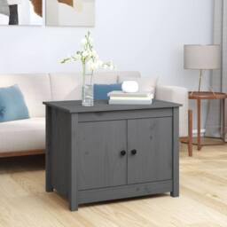 Berkfield Home Coffee Table Grey 71x49x55 cm Solid Wood Pine - Size: 71 x 49 x 55 cm - thumbnail 2