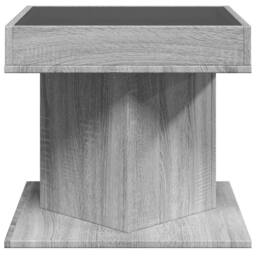 Berkfield Home Coffee Table with LED Grey Sonoma 50x50x45 cm Engineered Wood - Size: 50 x 50 x 45 cm - thumbnail 7