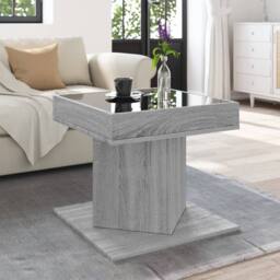 Berkfield Home Coffee Table with LED Grey Sonoma 50x50x45 cm Engineered Wood - Size: 50 x 50 x 45 cm - thumbnail 4