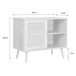 sweeek 80cm scandi-style storage cabinet with wooden & cane rattan in Dark Brown - thumbnail 6