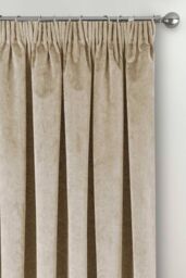Enhanced Living 100% Blackout Luxury Supersoft Velvet Thermal Tape Top Curtains for Living Room & Bedrooms in Cream - Size: 168 cm width x 137 cm drop - thumbnail 2