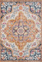Kukoon Bright Multicolour Traditional Medallion Living Area Rug - Size: 160 cm x 230 cm - thumbnail 1