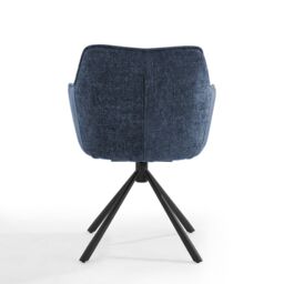 Home Detail Lisbon Fabric Swivel Dining Chair Set of 2, Grey/Beige in Blue - Size: 2 Pack - thumbnail 3