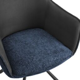 Home Detail Lisbon Fabric Swivel Dining Chair Set of 2, Grey/Beige in Blue - Size: 2 Pack - thumbnail 4