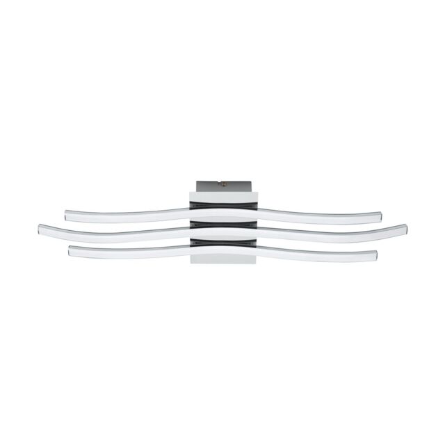 Loops Wall Flush Ceiling Light Colour Chrome Shade White Plastic Bulb LED 26W Incl - image 1