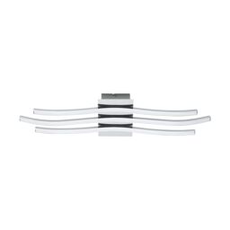 Loops Wall Flush Ceiling Light Colour Chrome Shade White Plastic Bulb LED 26W Incl