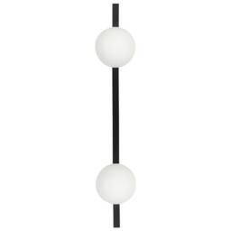 Wyld and Coco 2-Light Wall Lamp Black Base with White Glass Globes 85 cm - thumbnail 4