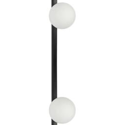 Wyld and Coco 2-Light Wall Lamp Black Base with White Glass Globes 85 cm - thumbnail 2