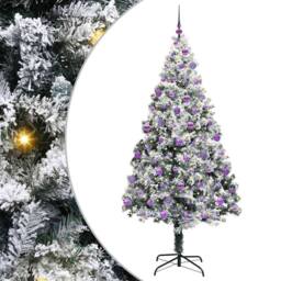 Berkfield Home Artificial Christmas Tree with 300 LEDs with Stand Green 210 cm - thumbnail 2