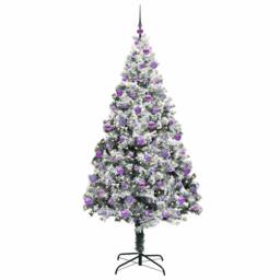 Berkfield Home Artificial Christmas Tree with 300 LEDs with Stand Green 210 cm - thumbnail 3