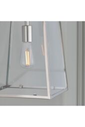 Netlighting Hurst Pendant Bright Nickel Plate & Clear Glass 1 Light Dimmable IP20 E27 in Grey - thumbnail 5