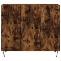 Berkfield Home Sideboard Smoked Oak 90x34x80 cm Engineered Wood in Brown - Size: 90 x 34 x 80 cm - thumbnail 6