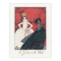 Artery8 Barbier Framed Wall Art Day & Night Vintage Parisian Fashion Advert in White - Size: A4 - thumbnail 3
