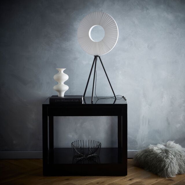 K LIVING Riley Black Led Floor or Table Lamp with White Shade - image 1