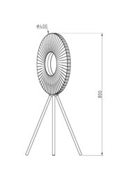 K LIVING Riley Black Led Floor or Table Lamp with White Shade - thumbnail 3