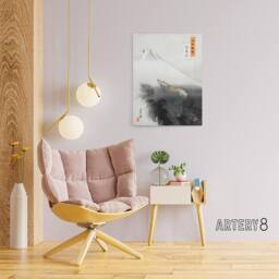 "Artery8 Ryu Shoten Ascending Dragon Canvas Wall Art Print Ogata Gekko in Grey - Size: W18"" x H24""" - thumbnail 3