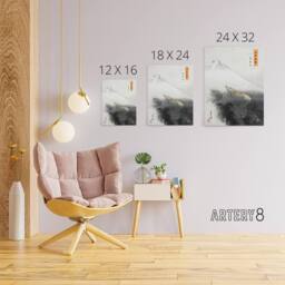 "Artery8 Ryu Shoten Ascending Dragon Canvas Wall Art Print Ogata Gekko in Grey - Size: W18"" x H24""" - thumbnail 4