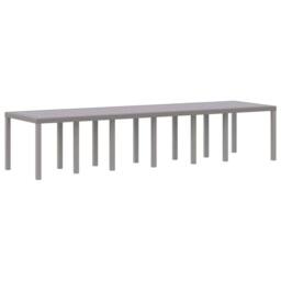 Berkfield Home Garden Table Light Grey 350x100x73 cm Poly Rattan - Size: 350 x 100 x 73 cm - thumbnail 3