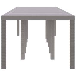 Berkfield Home Garden Table Light Grey 350x100x73 cm Poly Rattan - Size: 350 x 100 x 73 cm - thumbnail 5