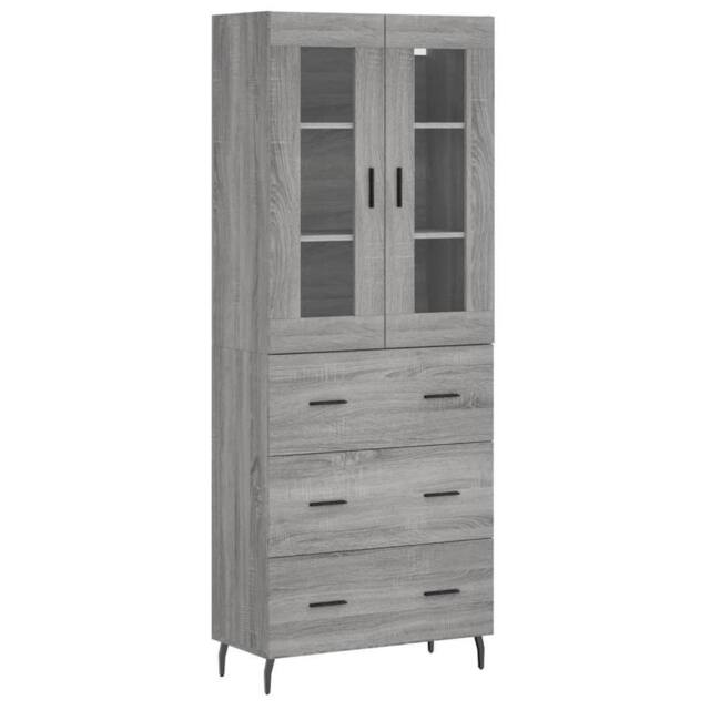 Berkfield Home Highboard Grey Sonoma 69.5x34x180 cm Engineered Wood - image 1