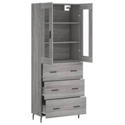 Berkfield Home Highboard Grey Sonoma 69.5x34x180 cm Engineered Wood - thumbnail 4