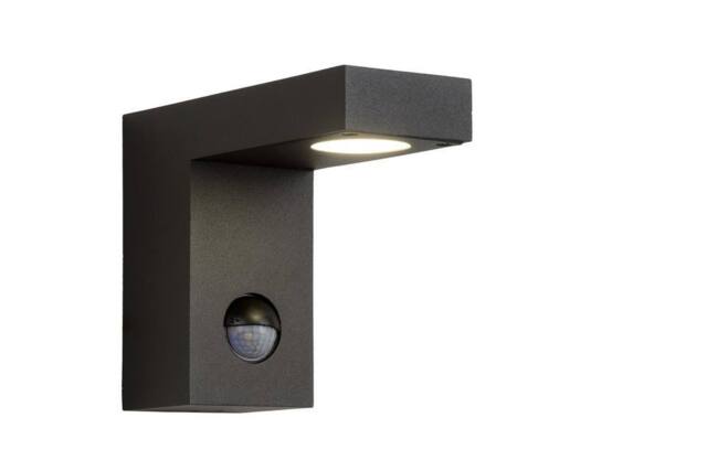 Lucide 'TEXAS' Non Dimmable Stylish Motion Sensor Outdoor LED Wall Spotlight in Black - image 1