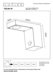 Lucide 'TEXAS' Non Dimmable Stylish Motion Sensor Outdoor LED Wall Spotlight in Black - thumbnail 5