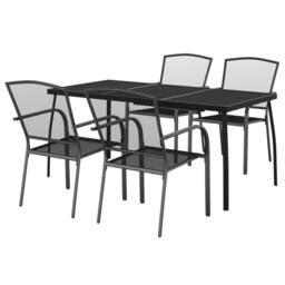 Berkfield Home Beautiful 5 Piece Garden Dining Set Anthracite Steel in Black - thumbnail 1