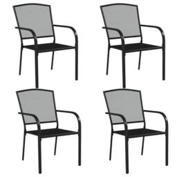 Berkfield Home Beautiful 5 Piece Garden Dining Set Anthracite Steel in Black - thumbnail 4
