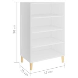 Berkfield Home Sideboard White 57x35x90 cm Engineered Wood - Size: 57 x 35 x 90 cm - thumbnail 6