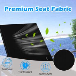 Gymax Aluminum Chaise Lounge Chair Patio Recliner With Adjustable Backrest in Black - thumbnail 3