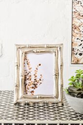 Orsina Hiba Silver Finish Bamboo Effect Photo Frame 5x7in - thumbnail 4