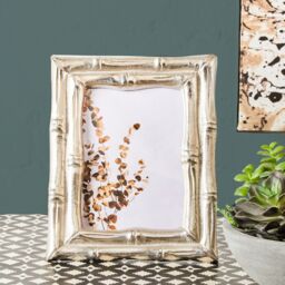 Orsina Hiba Silver Finish Bamboo Effect Photo Frame 5x7in