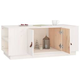 Berkfield Home Coffee Table White 100x50x41 cm Solid Wood Pine - Size: 100 x 50 x 41 cm - thumbnail 4