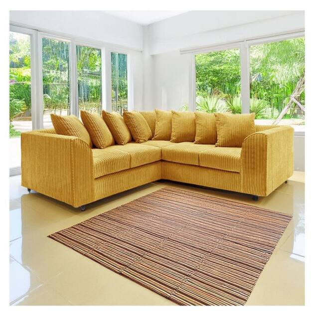 Furniture 786 Hannah Jumbo Cord Scatter Back 2c2 Corner Sofa in Mustard - image 1