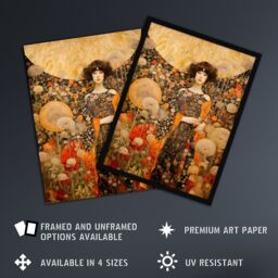 Artery8 The In The Dandelion Dream By Dianne Knope Klimt William Morris Inspired Style Wildflower Meadow Extra Large XL Wall Art Poster Print - thumbnail 2