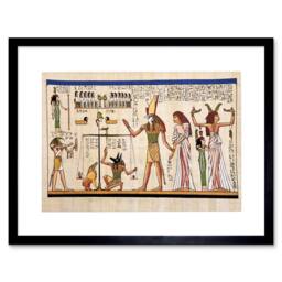 "Artery8 Ancient Egyptian Hieroglyph Horus Thoth Anubis 12x16"" Framed Art Print in Beige - Size: W12"" x H16""" - thumbnail 1