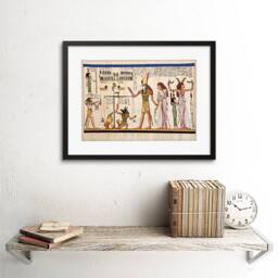 "Artery8 Ancient Egyptian Hieroglyph Horus Thoth Anubis 12x16"" Framed Art Print in Beige - Size: W12"" x H16""" - thumbnail 2