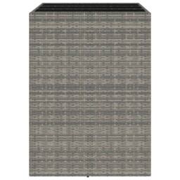 Berkfield Home Bar Table with Glass Top Grey 105x80x110 cm Poly Rattan - Size: 105 x 80 x 110 cm - thumbnail 4