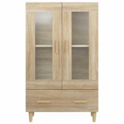 Berkfield Home Highboard Sonoma Oak 70x31x115 cm Engineered Wood in Light Tan - Size: 70 x 31 x 115 cm - thumbnail 5