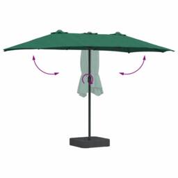 Berkfield Home Modern Garden Parasol Folding Green 385 x 209 x 244 cm Fabric - thumbnail 8