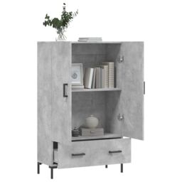 Berkfield Home Highboard Concrete Grey 69.5x31x115 cm Engineered Wood - thumbnail 4